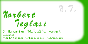 norbert teglasi business card